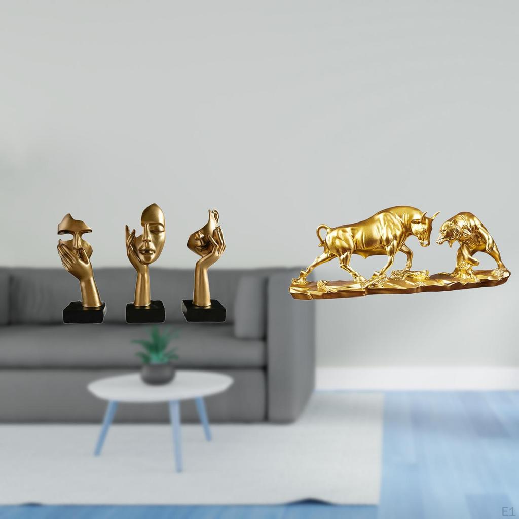 Resin Thinker Statues Tabletop Decorations Abstract Art Sculptures for Office Bookshelf Living Room