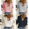Cotton Linen Casual Long Sleeve Shirt For Women With Spliced Design And Loose Fit For Spring Season
