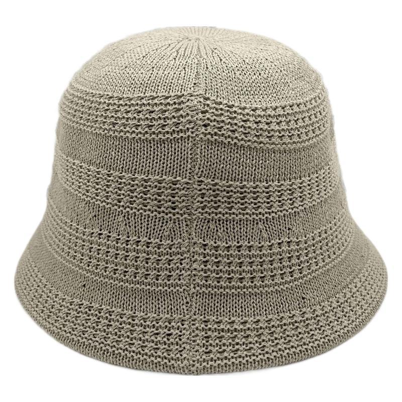 Solid Color Hollow Knitted Bucket Hat Women's Spring and Summer New Breathable Sunshade Sunscreen Basin Hat Fashion Bucket Hat