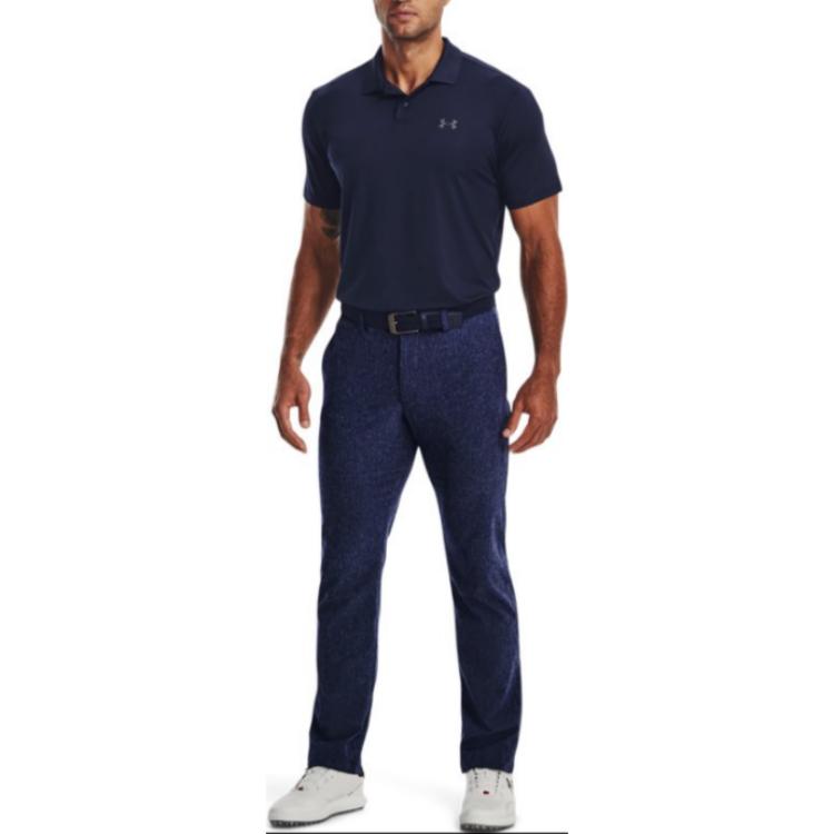 Under Armour Solid Color Golf Sports Short Sleeve Polo Shirt Men Tops Navy-Blue 1377374-410
