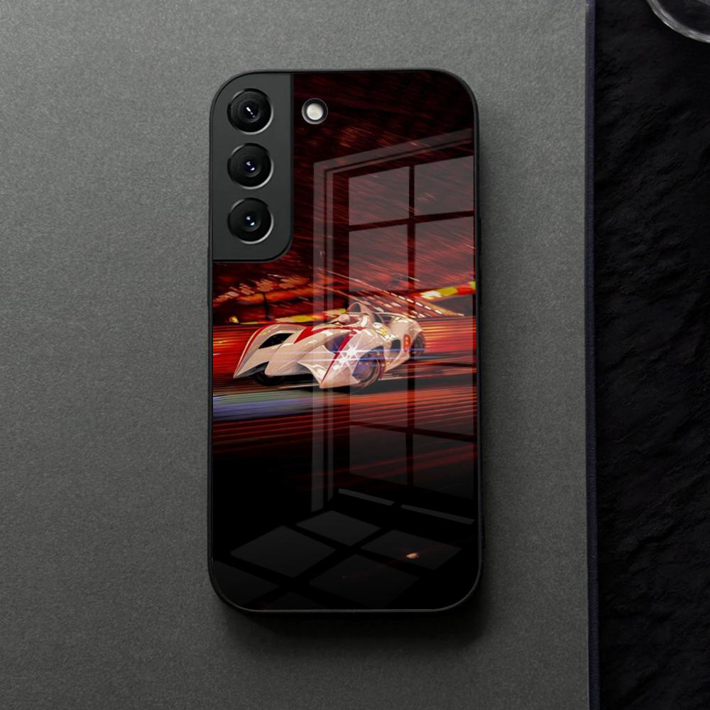 Anime Speed Racer Mach FIVE Phone Case Glass For Samsung Galaxy S21 S26 S25 S22 S20 S24 S23 Ultra Fe Plus A16 A34 A54 A24 A53 Co