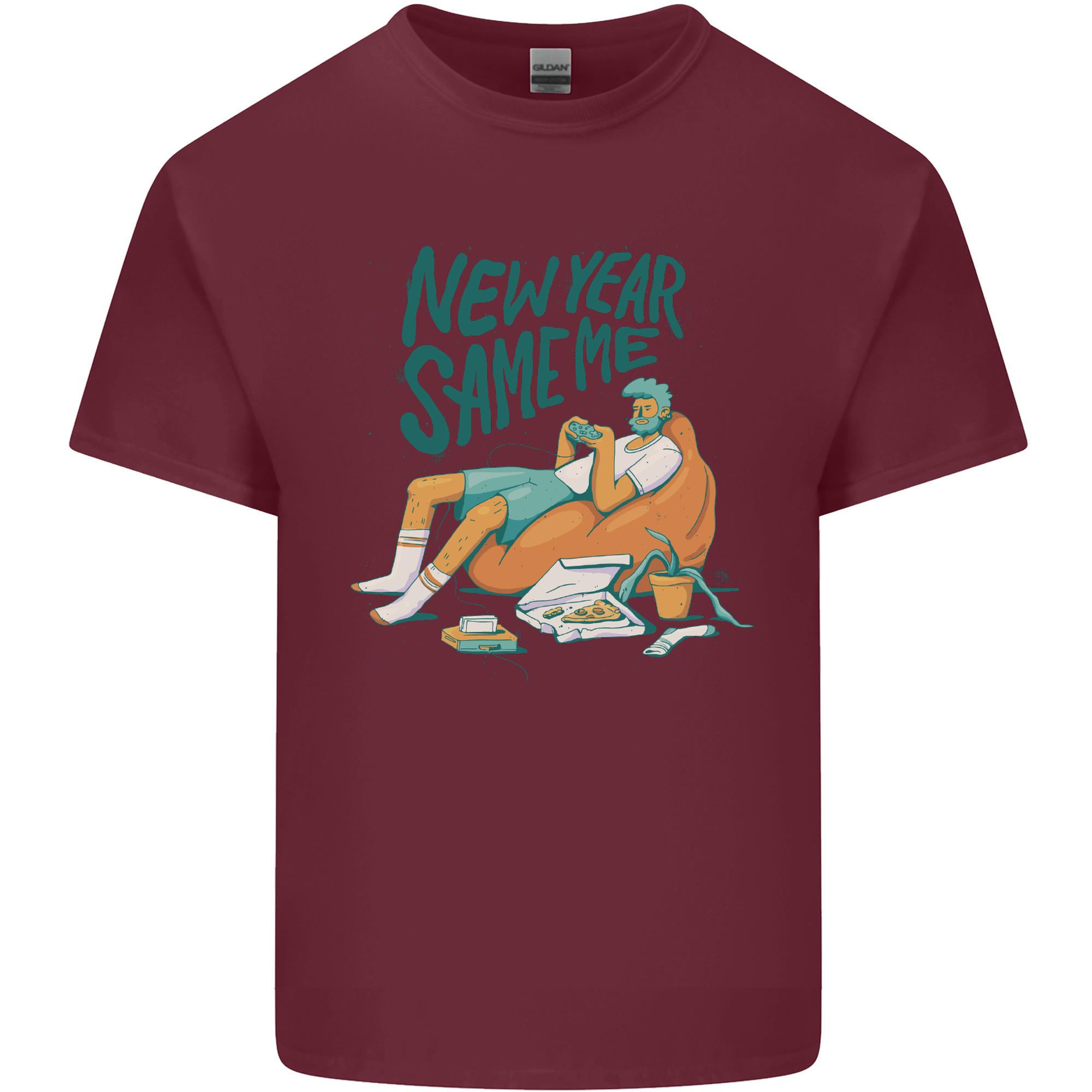 New Year Same Me Resolution Gaming Lazy Unisexs Light Cotton TShirt S