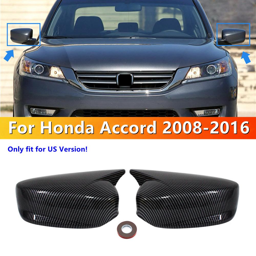 For Honda Accord 2008 2009 2010 2011 2012-2017 ABS Car Rearview Side Mirror Cover Wing Cap Exterior Door Trim Adhesive Sticker