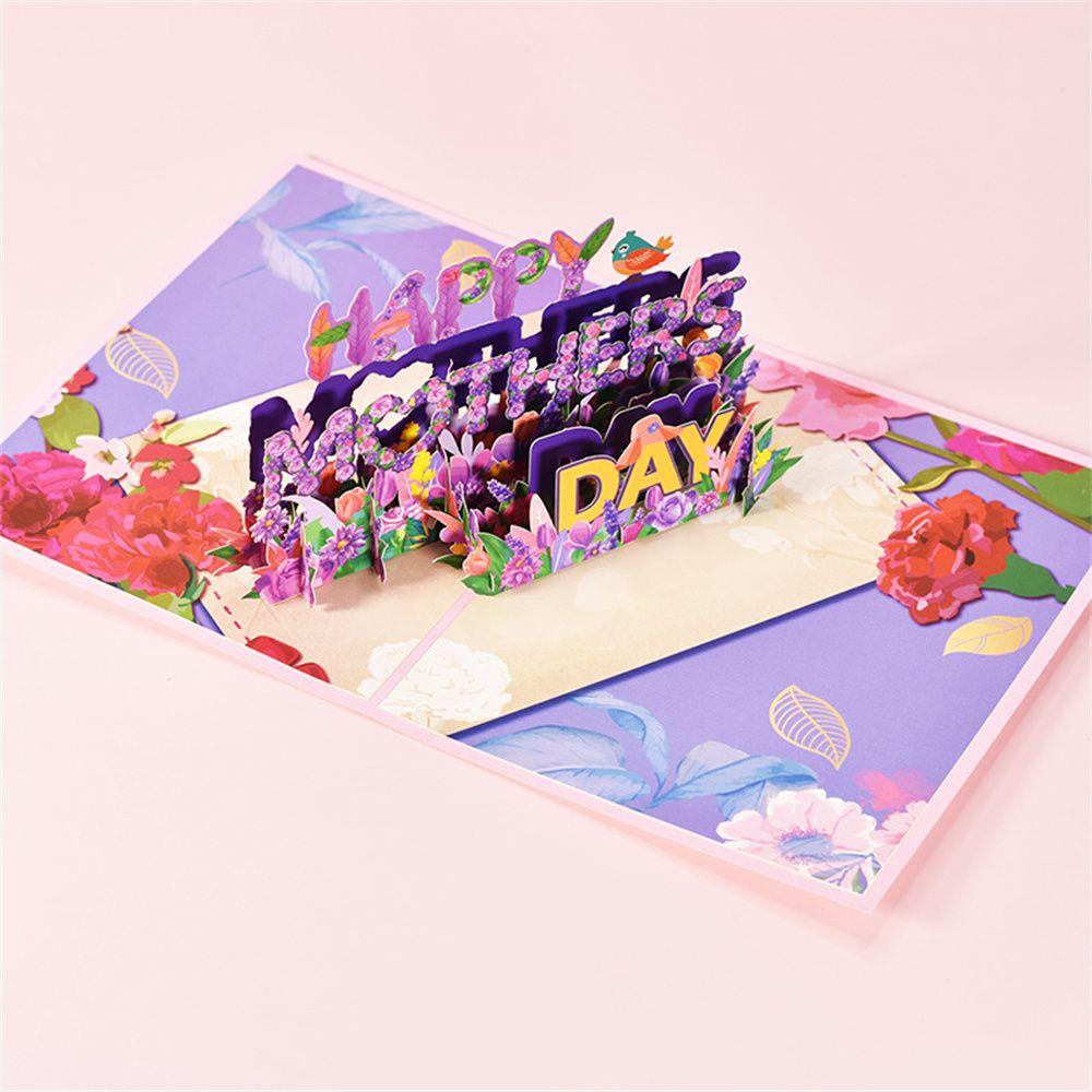 Up Mom Floral Bouquet Happy Mother's Day Invitation Card Greeting Cards Mothers Day Cards Postcard