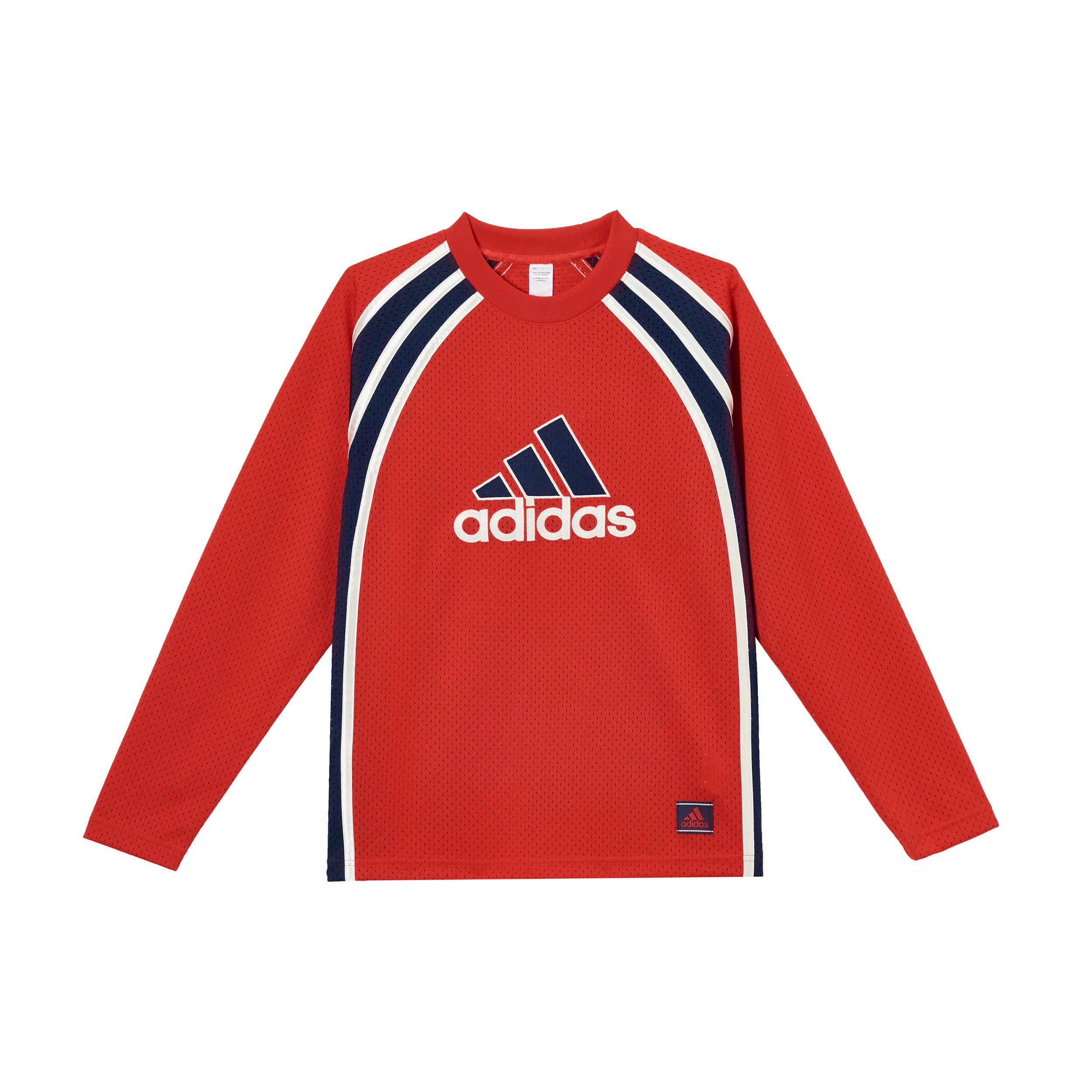 Adidas Originals Comfortabel Modieus Eenvoudig Veelzijdig Lange Mouw Ademend T-shirt Heren Tops Licht Karmozijnrood JD5376 M