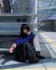 Loaegsyueol Dot Chiffon Flare Skirt_Black