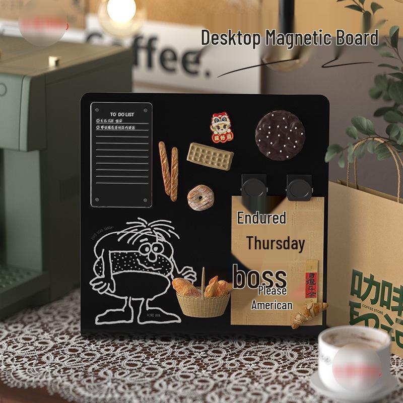 Magnetic Desktop Blackboard Memo Board - Erasable & Free-Standing for Office Use