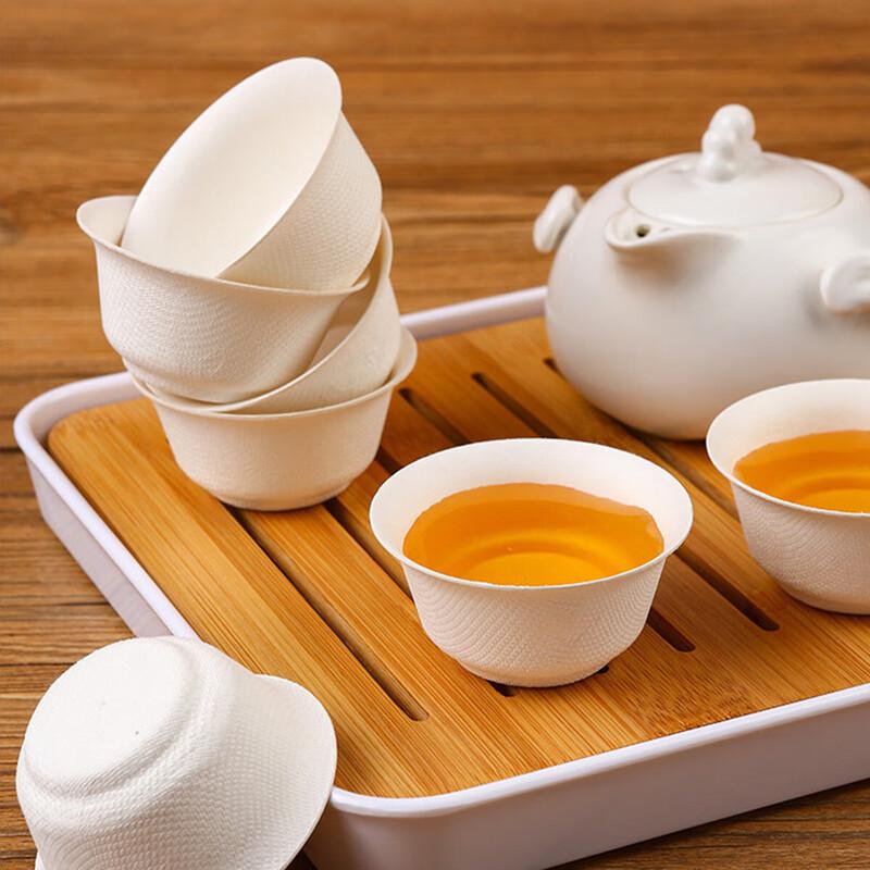 Disposable Sugarcane Pulp Kung Fu Tea Cups