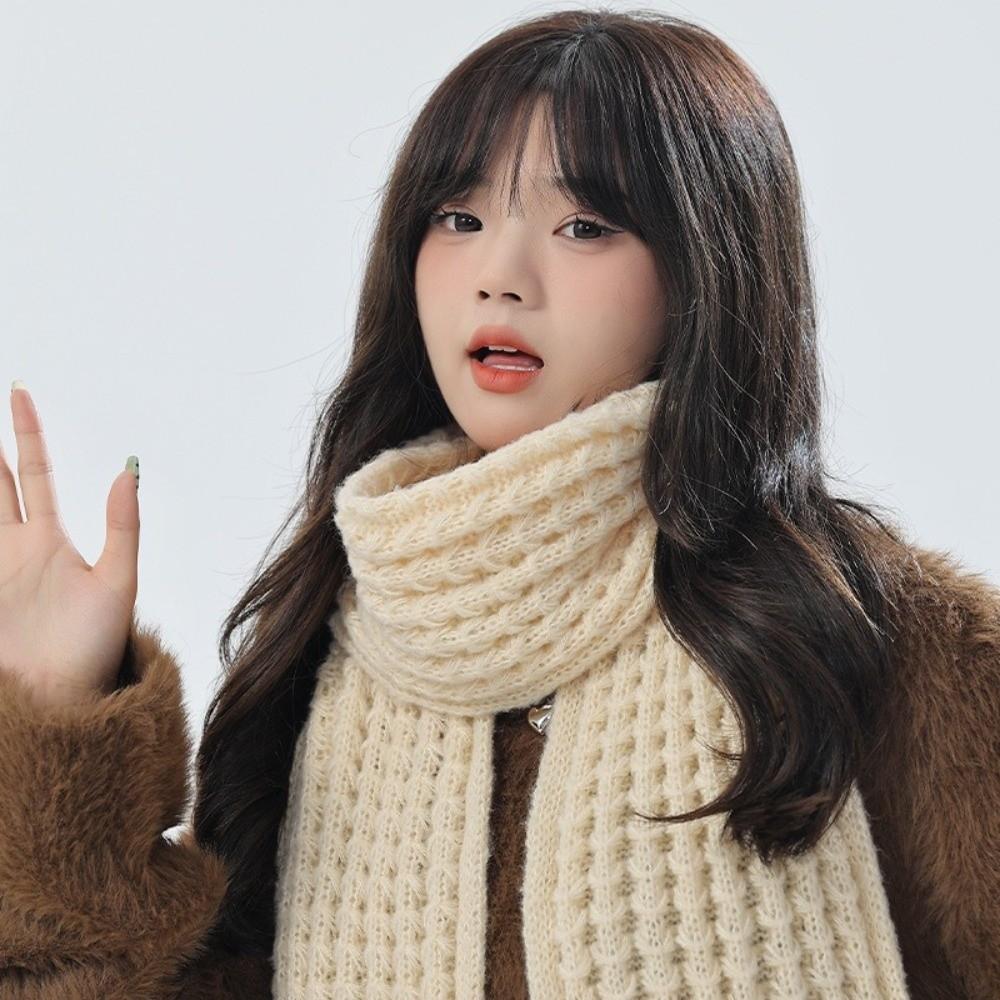 2Pcs Windproof Neck Guard Hat Set Thicken Warm Scarf Fashion Knitted Hat Scarf Winter Autumn