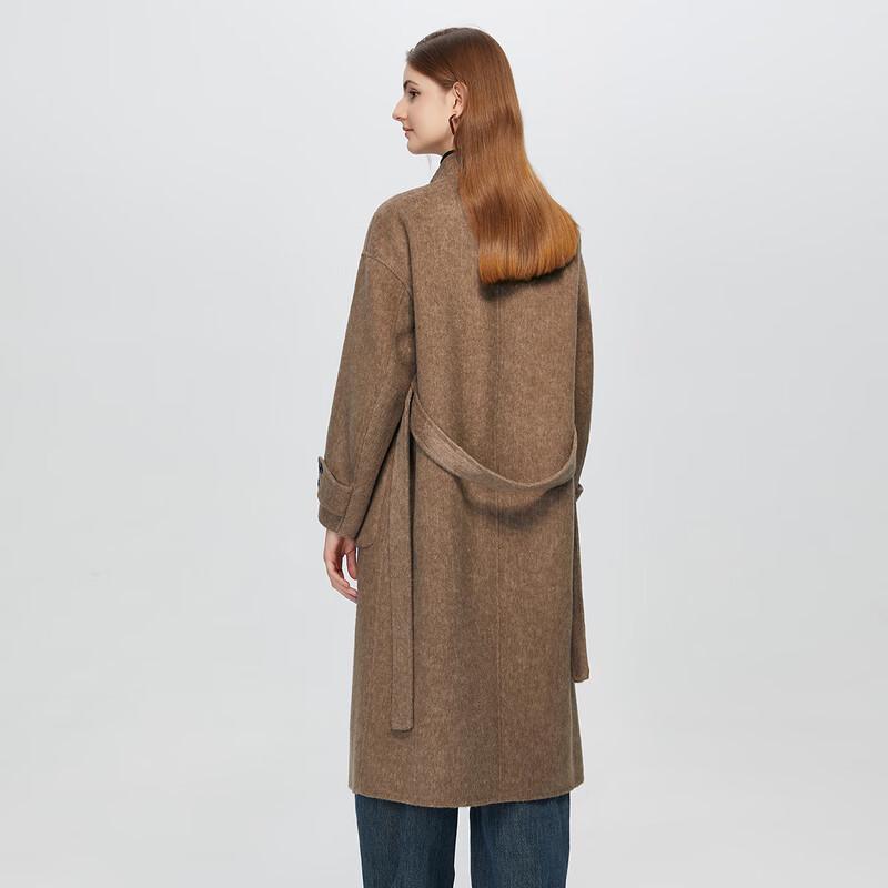 Shetu Women's Winter Mid-Length Double-Faced Wool Coat