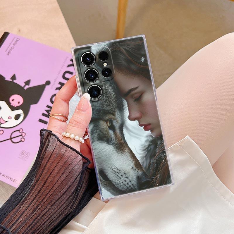 The Wolf Lion Cat Clear Case For Samsung Galaxy S26 S25 S24 S23 Ultra S20 S21 FE S22 Plus S26 Ultra S25FE 5G Soft Phone Cover