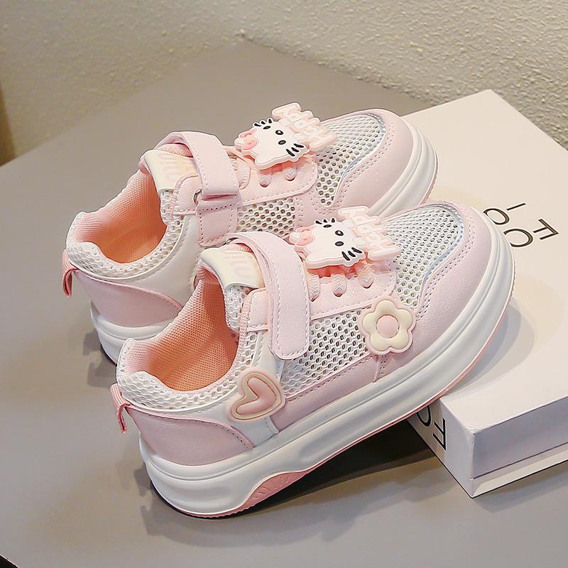 Girls' Summer 2025 Mesh Breathable Sports Shoes - Soft Sole, Lightweight Sneakers for Children