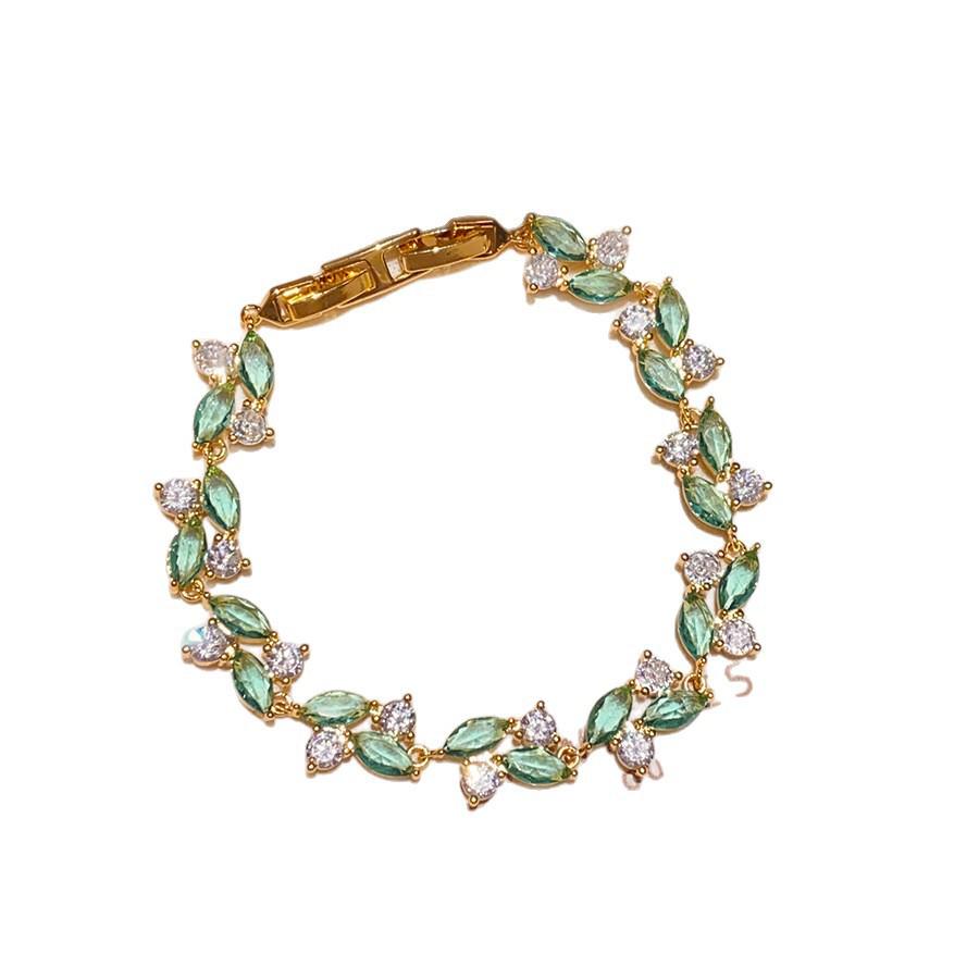 Emerald Fire Zircon Oval Bracelet: Summer Fresh, Versatile, Light Luxury Hand Jewelry