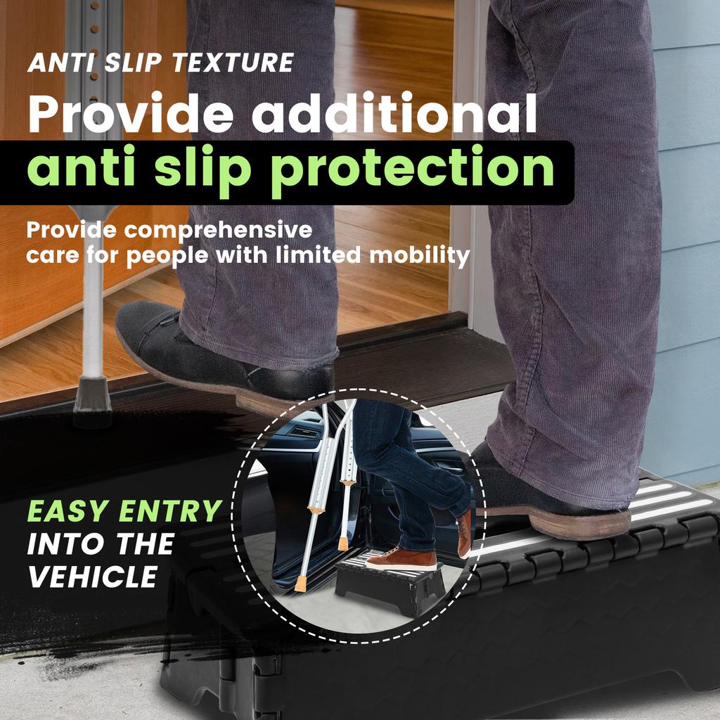 Folding Step Stool 5 Inch Plastic Nonslip Elderly Adults Foot Stool Assistive Devices for Bathroom Kitchen Garden