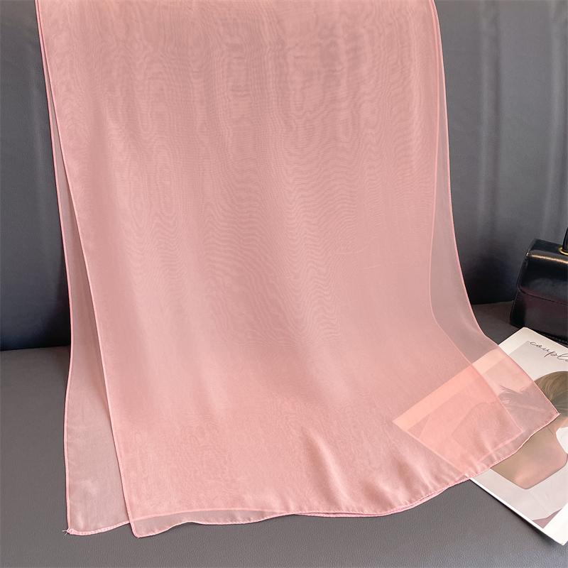 2023 Neue Mode Sommer Damen Einfarbig Strand Schal Seide Schals Stirnband Damen Stirnband Wickeltuch Sonnenschutz Hijab Großhandel