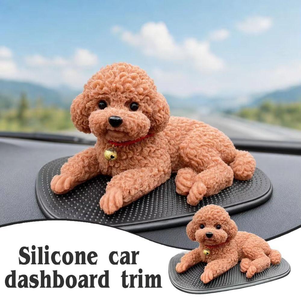 Soft Rubber Simulation Dog Realistic Texture Teddy Dog Cute Poodle Squeeze Toy Home Decor