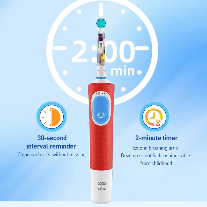 Oral B  Kids Electric Toothbrush D103K Mickey 1 Brush Handle 2 Brush Heads
