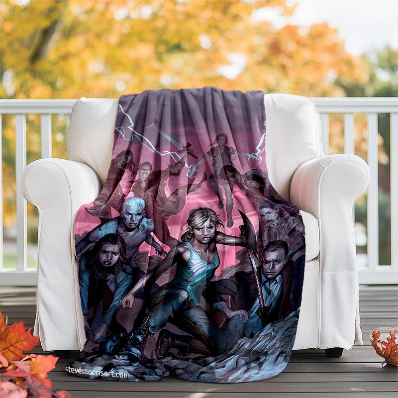 Buffy the Vampire Slayer printed throw blanket—lightweight,soft,warm;versatile blanket for all seasons—perfect as &air-conditioning throw,nap blanket