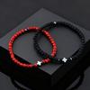 Fashion Natural Stone Hematite Cross Bracelets for Men, Natural Agate Red Turquoise Beads Bracelet, Christian Religious Jewelry