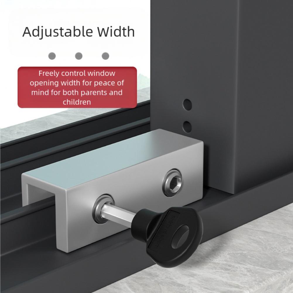 1 Stück Fensterschloss Stopper Verstellbare Schiebefensterschlösser Türrahmen Sicherheitsschloss Kindersicherung Fensterbegrenzer Schloss Schnalle