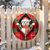 Unique Holiday Souvenir Gifts Double-sided Acrylic Christmas Hanging Ornaments Xmas Cartoon Snowman/Penguin/Gingerbread Man/Santa Claus Indoor