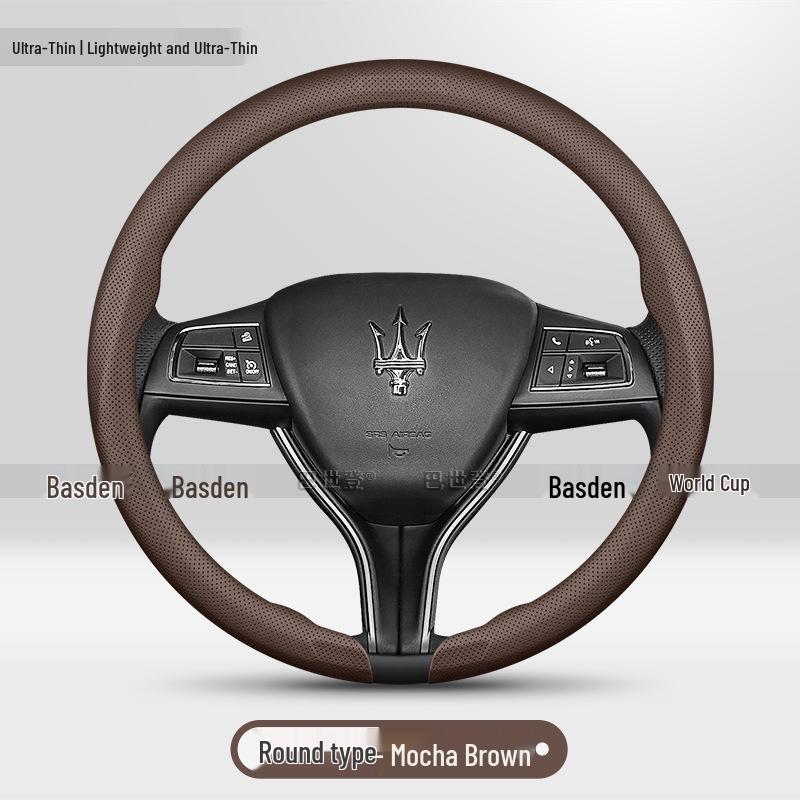 Maserati Grecale, Levante, and Ghibli Ultra-Thin Genuine Leather Steering Wheel Cover