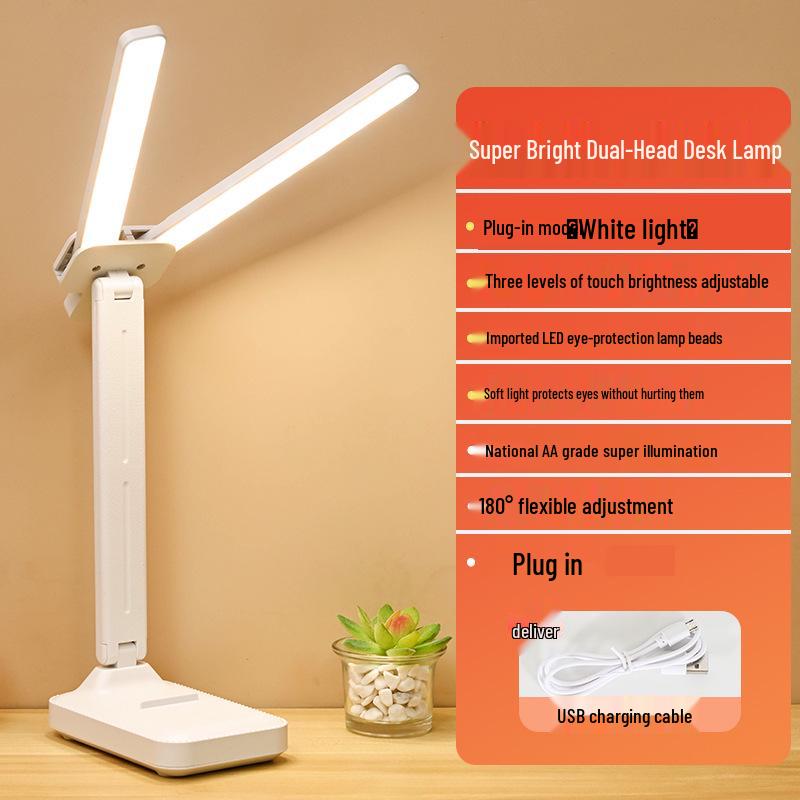 Eye-Protective Desk Lamp with Long Battery for Students - Ideal for Study, Reading, Dorms, and Bedrooms