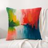 Classic Color Paint Cushion Cover Natural Linen Organic Fabric Double-Sided Printing Sofa Home Decor Gift Pillow Cover