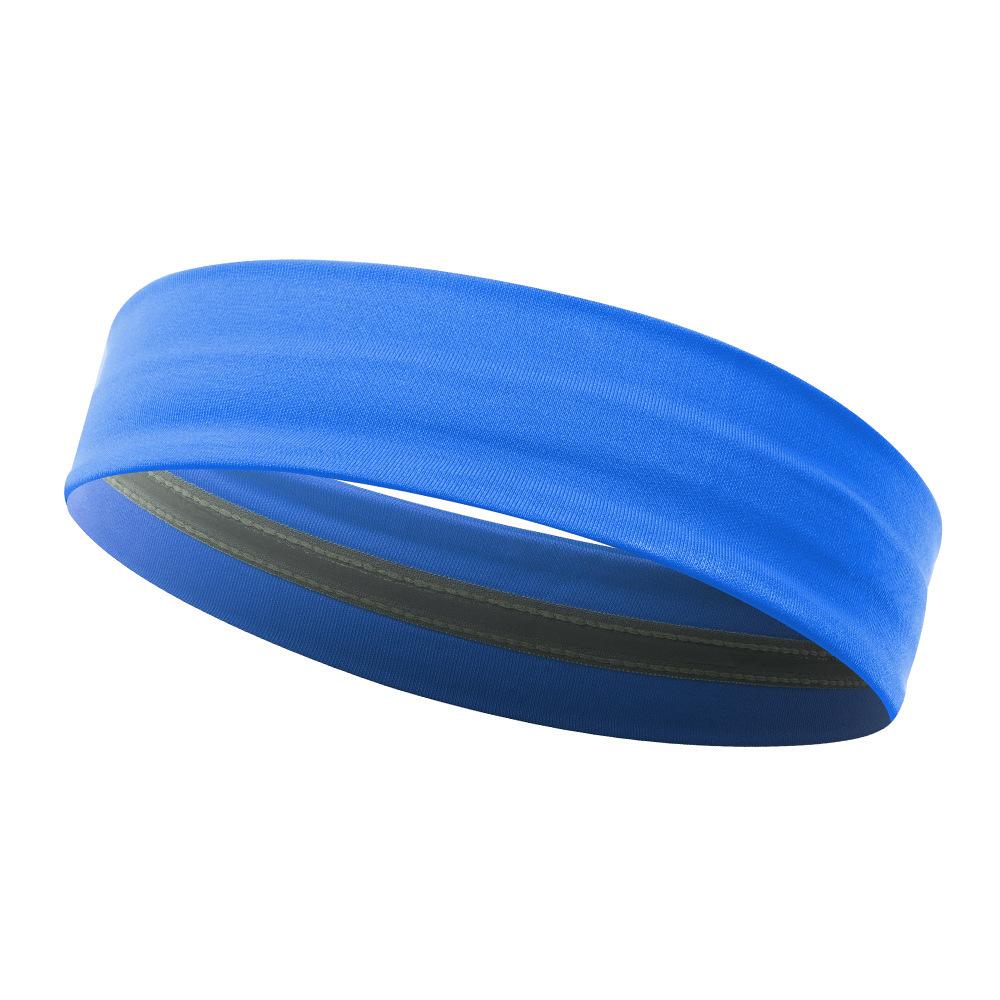 High Quality Wholesale Custom Cheap Running Fitting Polyester Logo Custom Elastic Headband Sport, синий