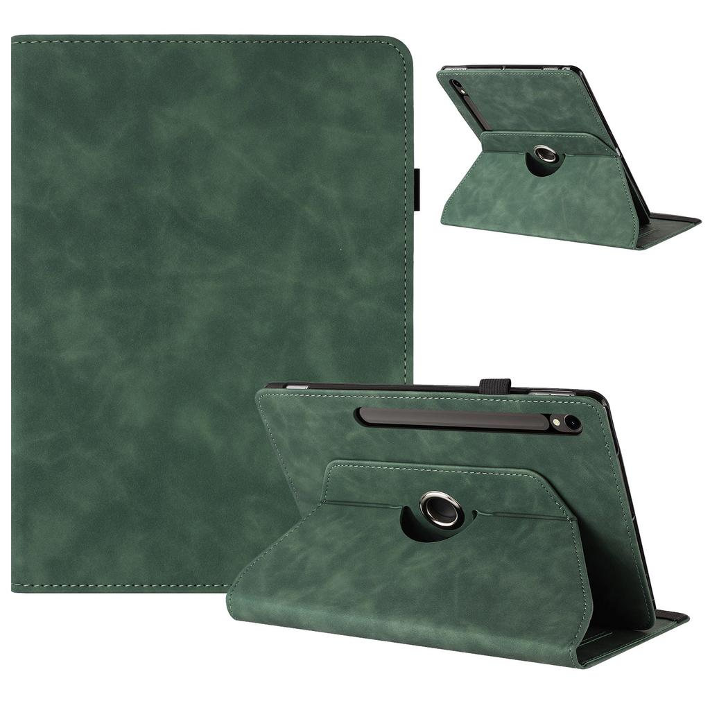Tablet Case For Samsung Galaxy Tab S10 FE/S9 FE/S9 Rotating Stand Solid Color PU Leather Cover