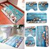 Luxurious 3pcs Beach Nonslip Bathroom Toilet Seat Cover Pedestal Rug Bath Mat Carpet Set