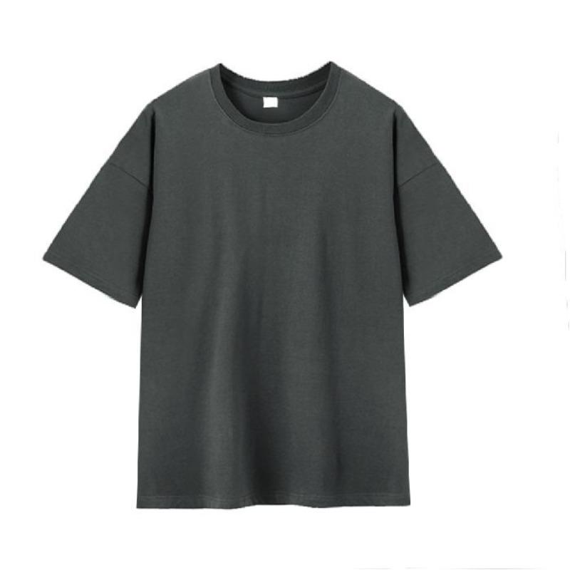 Summer Shoulder Cotton Short-sleeved T-shirt Women's Round Neck Solid Color Loose Large Size Women's New Top
