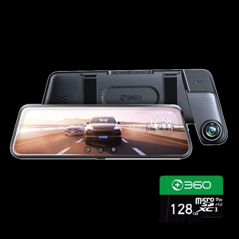 360 Dual-Lens 1440P HD Car Dash Cam with Night Vision (CN version)