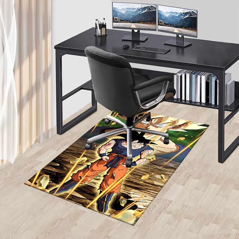 

1pc Dragon Ball Z Goku Super Saiyan Office Chair Mat - Anime Cartoon Design, Non-Slip Carpet for Home Decor, Seasonal Gift, Suitable for Office and Li 60cm by 90cm