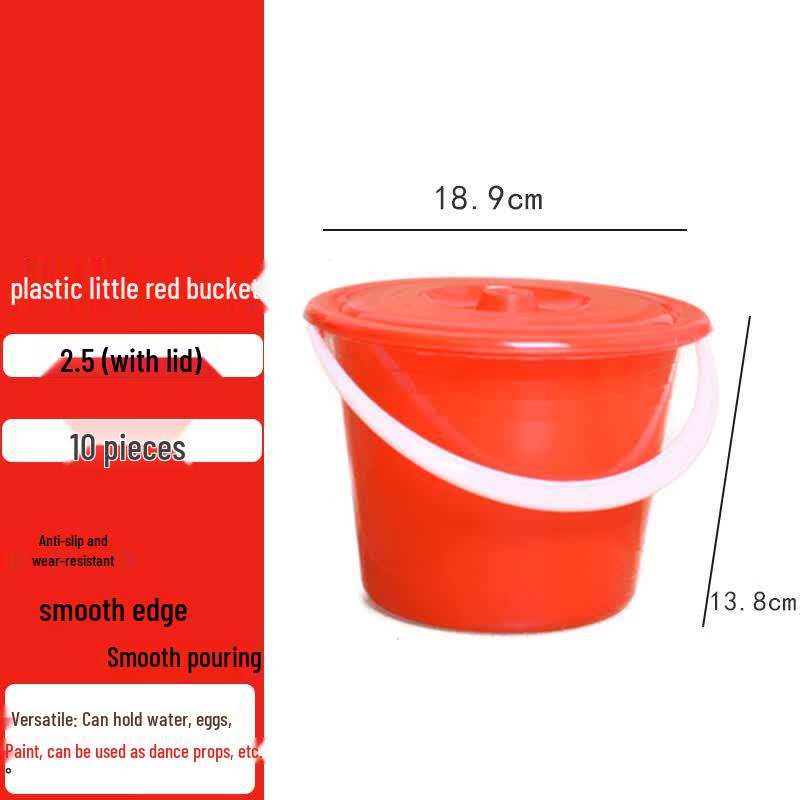 Homeglen Red Plastic Art & Paint Buckets with Lids