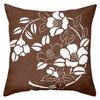 1 Pieces Brown Cushion Covers With White Floral Patterns Polyester Pillowcase, Sofa Decorative Cushion Cov Headboard Pillow