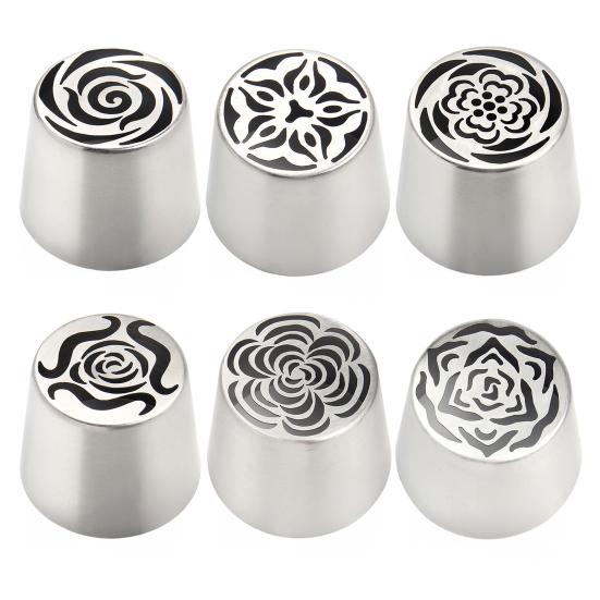 Oversized Russian Piping Tip Set Decorative Marshmallow Nozzle Stainless Steel Flower Nozzles for DIY Baking 3D Bouquets Roses And Patterns Decoration