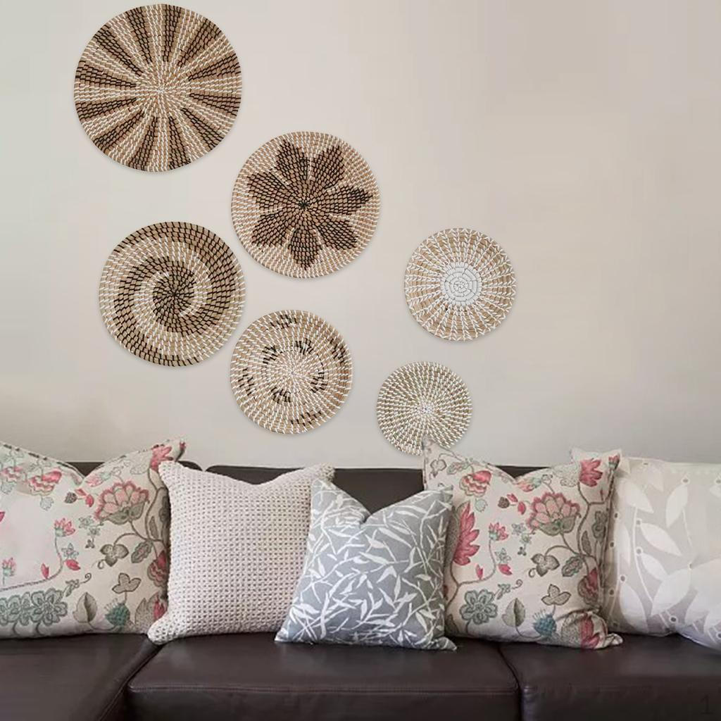 

Wall Basket Decor Rustic Flat for Farmhouse Kitchen Six piece set