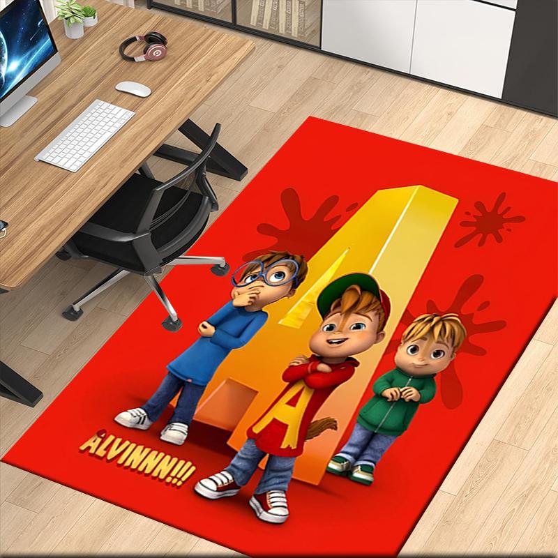 Alvinas ir Chipmunks Spausdintas Kilimas Biuro Kėdei Svetainei Miegamajam Virtuvei Dekoras Dovanos