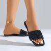 Fashion Summer Women's French Sequined Fairy Shoes Cool Flat Bottom Beach Rhinestones Slides Slippers