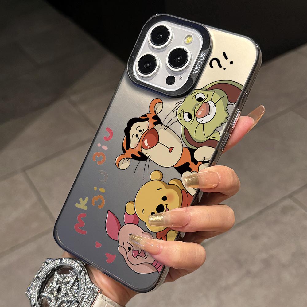 

Tiggers Pooh Bear Winnies Phone Case for iPhone 17 Air 16 16e 15 14 Plus 13 12 11 Pro Max X Xs XR 8 Colorful Silver Hard Cover iPhone 14 Plus