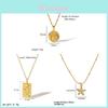 Star Moon Pendant Necklace Stainless Steel With Pvd Coating For Womens Fashion Accessory