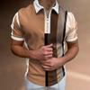 Men'S Polo Shirt Men'S Casual Short Sleeve Lapel T-Shirt 3D Printed Short Sleeve Zipper Polo