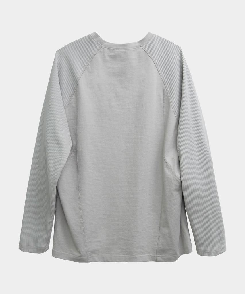 Liomeu Contrast Cut Long Sleeve Tee_Gray : Radiant079