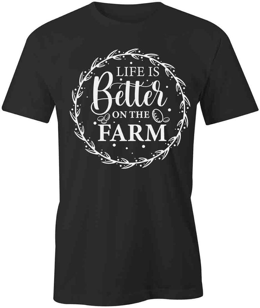 LIFE IS BETTER ON THE FARM TShirt Tee Short-Sleeved Cotton CLOTHING S1BSA273