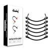 Freleaf Flat Guitar Patch Cables - Noise-Free, Space-Saving Design, 14" TS Right-Angle Effects Cables, 6-Inch, Set of 4, Black