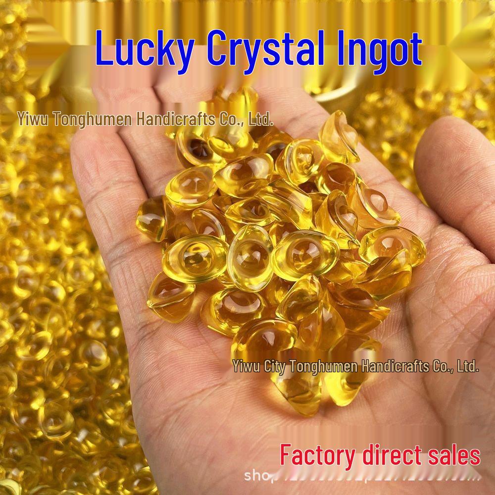 

Crystal Gold Ingot Ornament: Small Glass Decoration for Home, Wedding, or Living Room Gift 1.4 cm