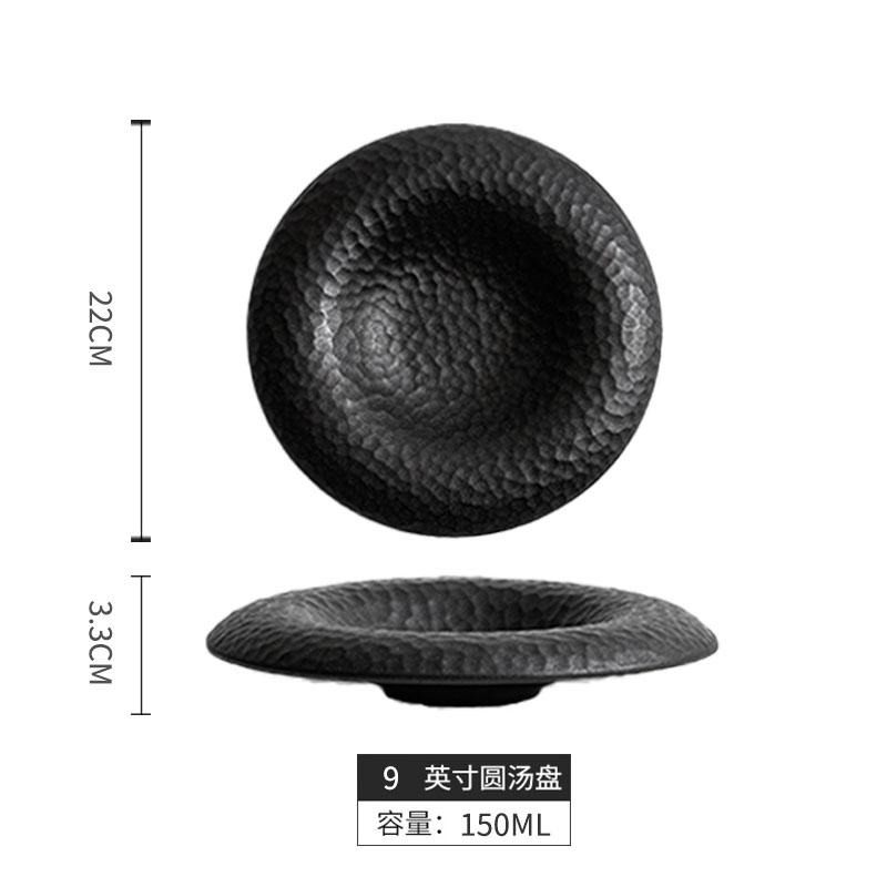 European White Ceramic Round Beef Steak Western Food Plate High-end Dessert Plate Salad Bowl Exquisite Hotel Special Tableware