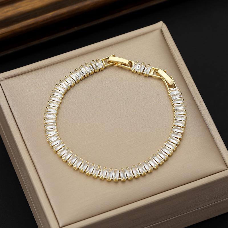 Hot Selling Multicolor Zircon Tennis Bracelet - Single Row 2.5*5mm, Niche Design