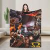 God of War Game Gamers Kratos Blanket  Camping Flannel Throw Blanket For Couch Chair Super Warm Bedspread Birthday Present